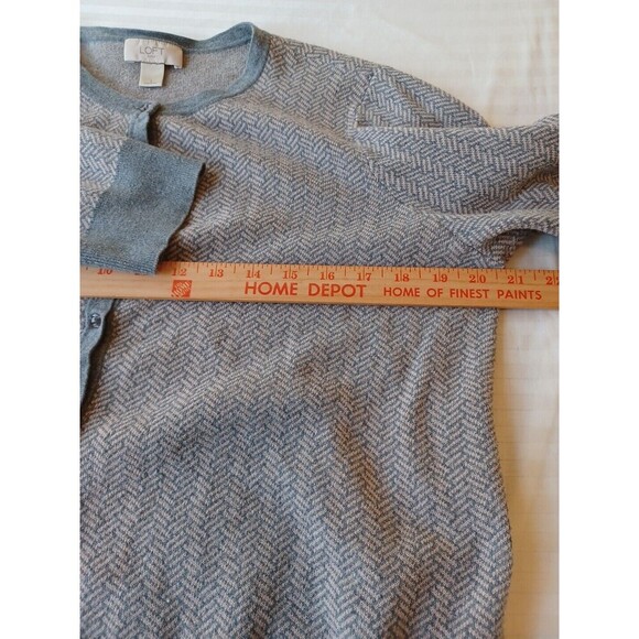 LOFT Gray Cardigan with Floral Embroidery - Picture 7 of 8